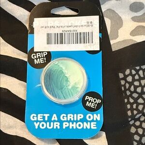 Phone Grip Pop Socket Style - Teal Wave Design